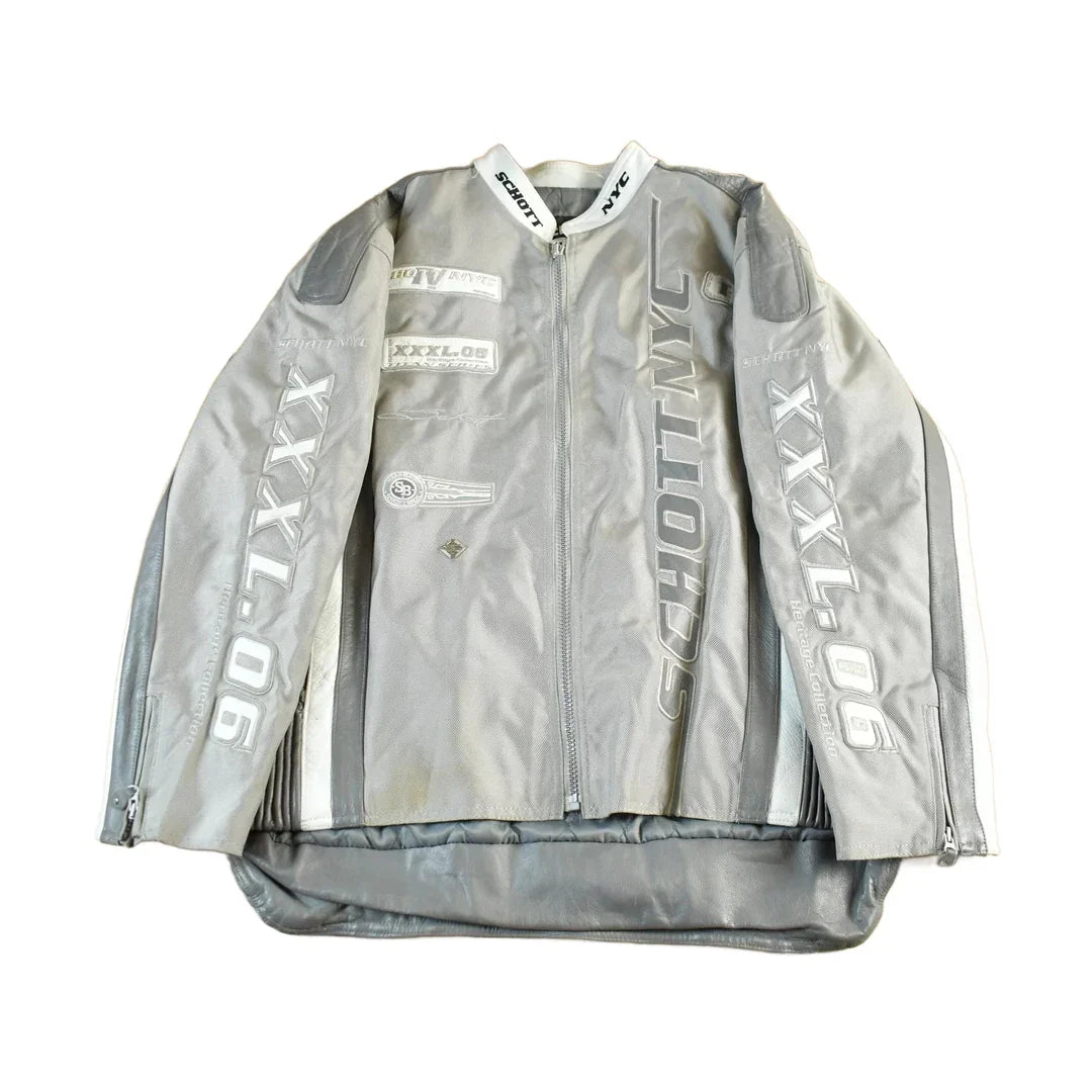 Vintage Y2K Schott Motorcycle Leather Jacket Men's 2XL from propervintagecanada