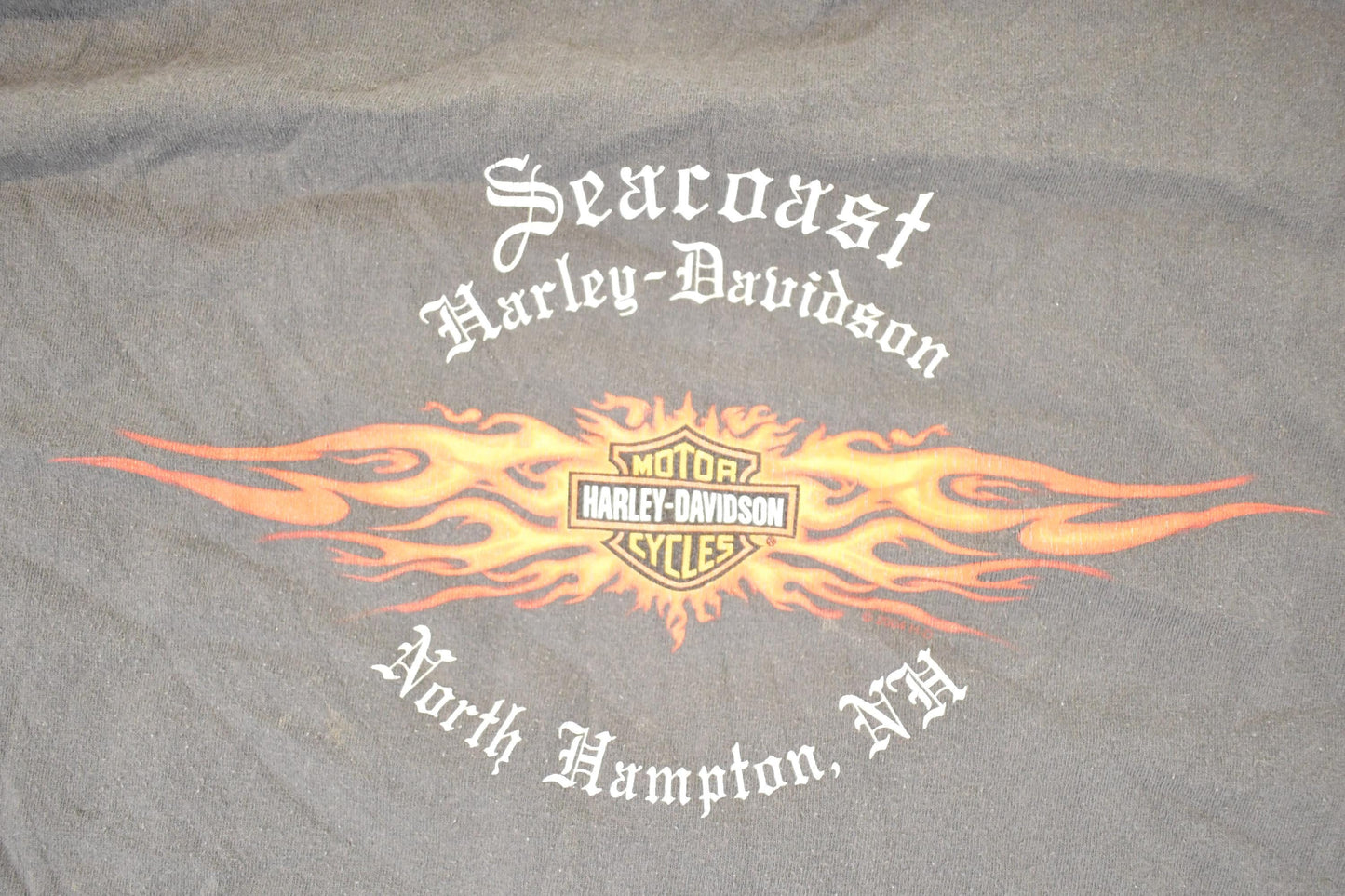 Vintage Y2K Seacoast Harley Davidson Motorcycles Biker T-Shirt Men's XL from propervintagecanada
