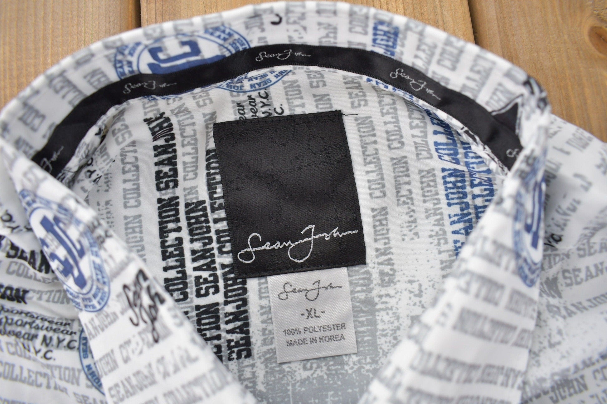 Vintage Y2K Sean John All Over Print Button Up Shirt Men's 2XL from propervintagecanada