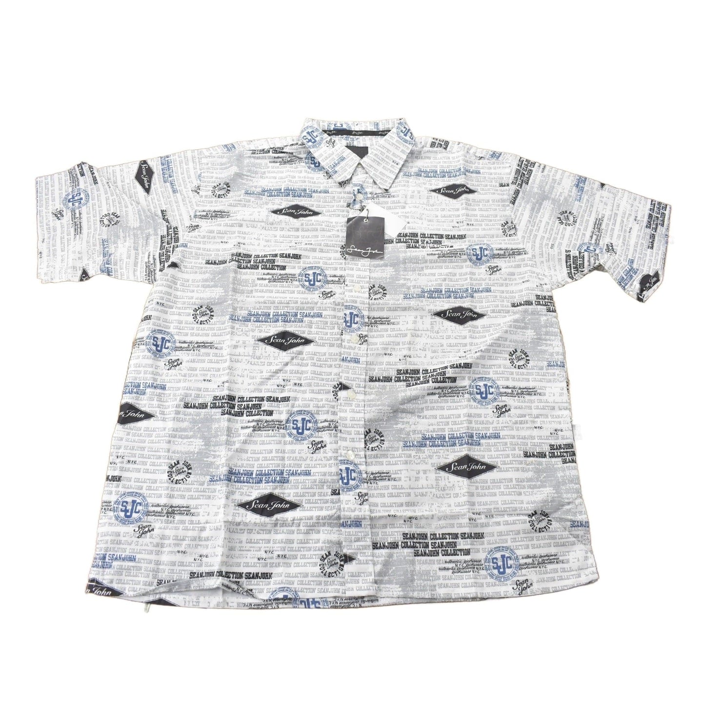 Vintage Y2K Sean John All Over Print Button Up Shirt Men's 2XL from propervintagecanada