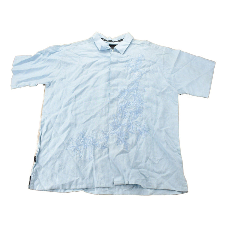 Vintage Y2K Sean John Embroidered Floral Button Up Shirt Men's 2XL from propervintagecanada