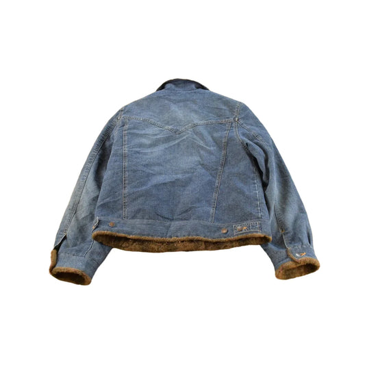 Vintage Y2K St. John's Bay Faux Fur Denim Jean Trucker Jacket Women's M from propervintagecanada