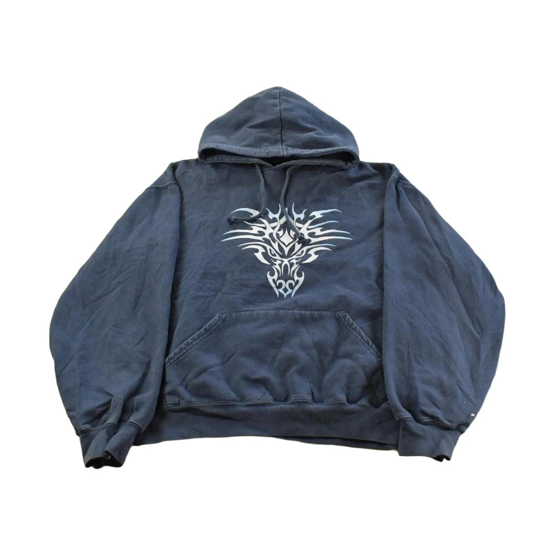 Vintage Y2K Streetwear Dragon Logo Skateboarding Hoodie Sweatshirt Men's L from propervintagecanada