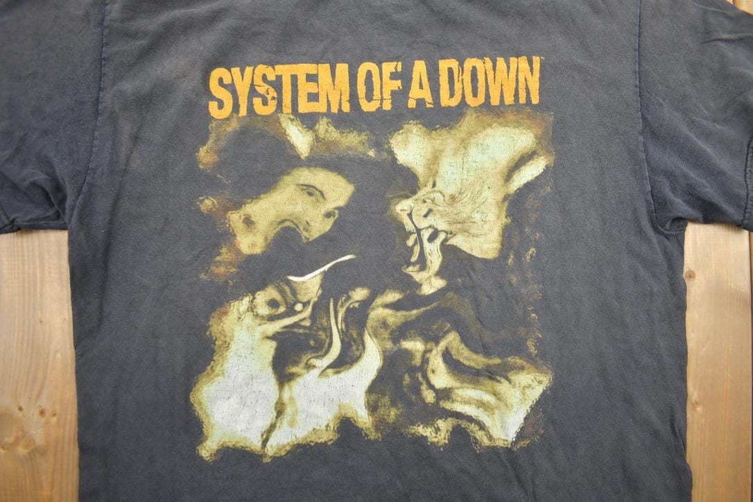 Vintage Y2K System Of A Down Graphic Band Tee Men's Large from propervintagecanada