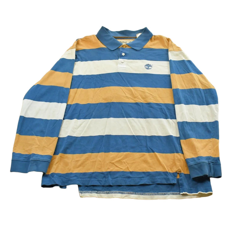 Vintage Y2K Timberland Striped Longsleeve Polo Shirt Men's L from propervintagecanada