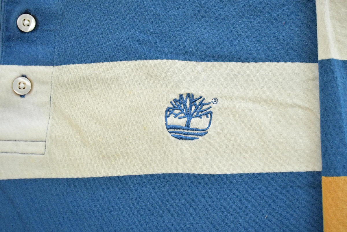 Vintage Y2K Timberland Striped Longsleeve Polo Shirt Men's L from propervintagecanada