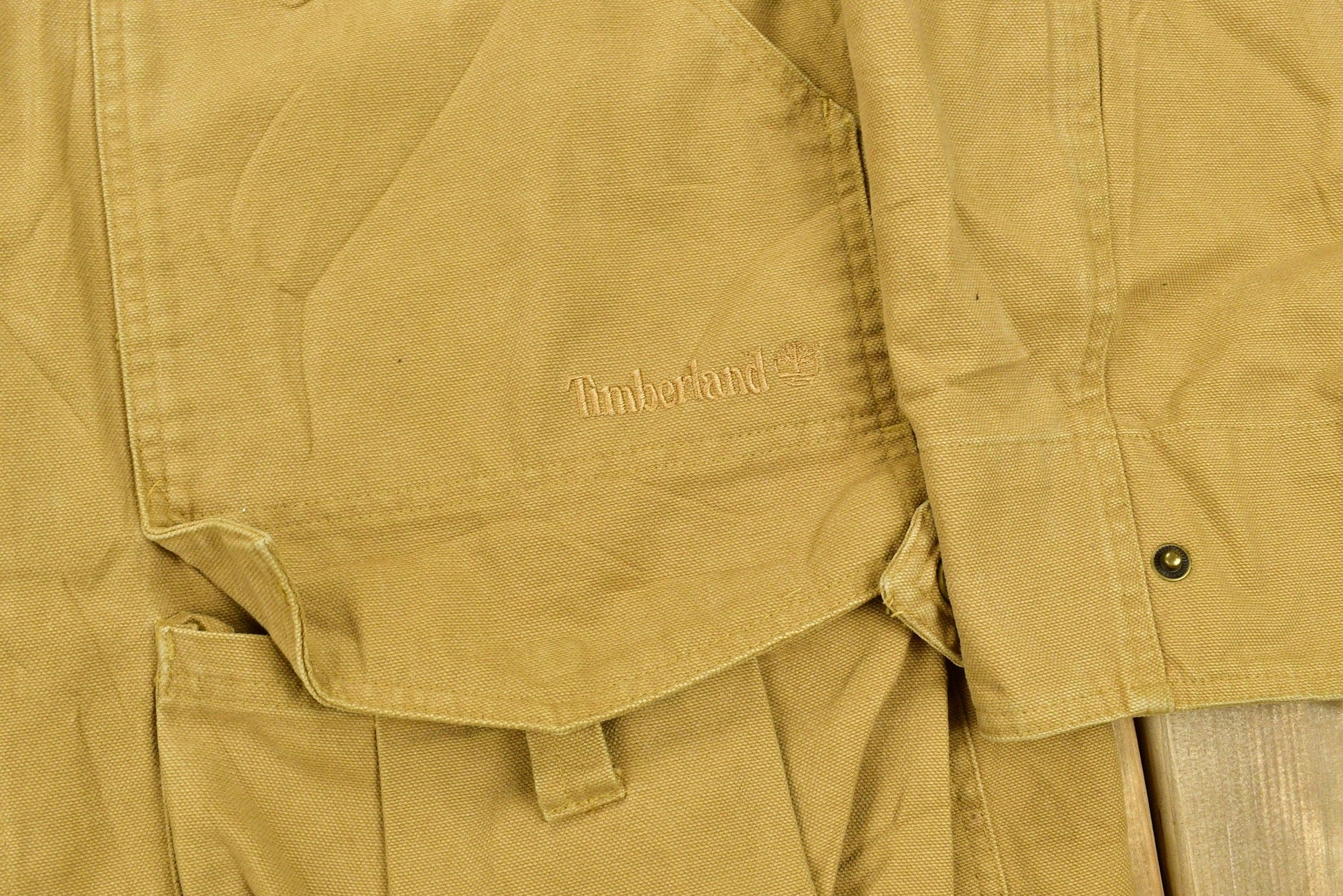 Vintage Y2K Timberland Weather Gear Beige Jacket Men's 2XL from propervintagecanada