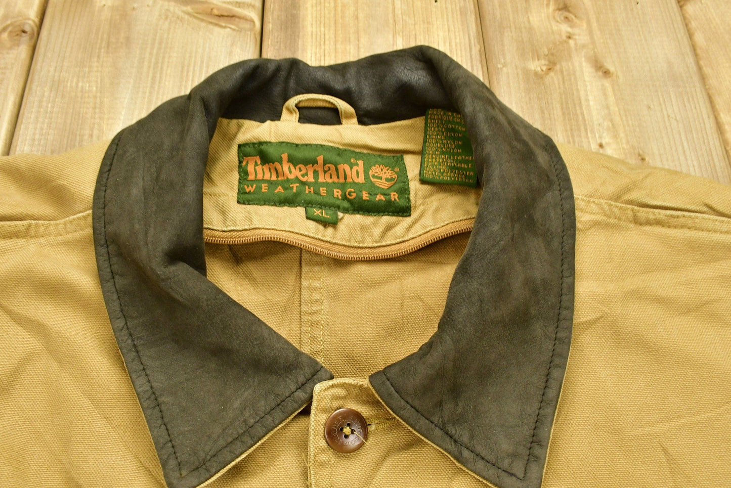 Vintage Y2K Timberland Weather Gear Beige Jacket Men's 2XL from propervintagecanada