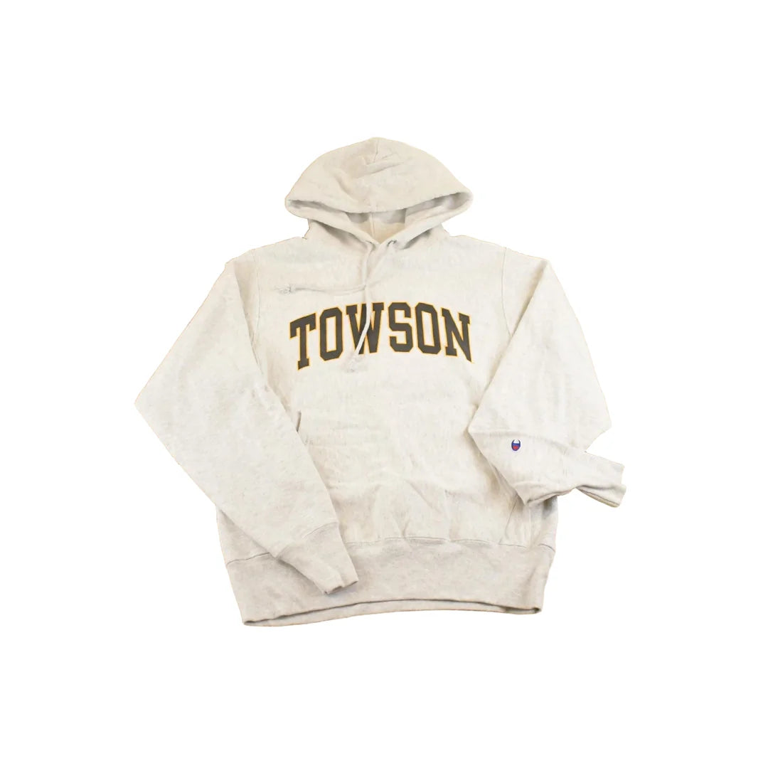 Vintage Y2K Towson Champion Reverse Weave Hoodie Sweatshirt Men's S from propervintagecanada