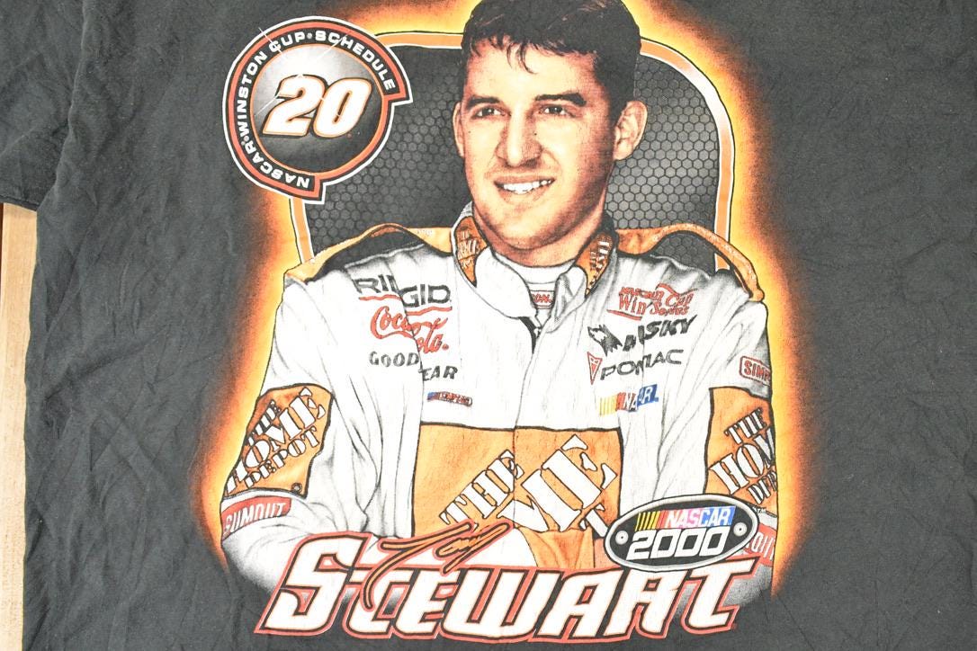 Vintage Y2K Ty Stewart Souvenir Nascar Winston Cup Travel T-Shirt Men's XL / Joe Gibbs Destination Shirt / 2000s Racing Graphic Tee from propervintagecanada