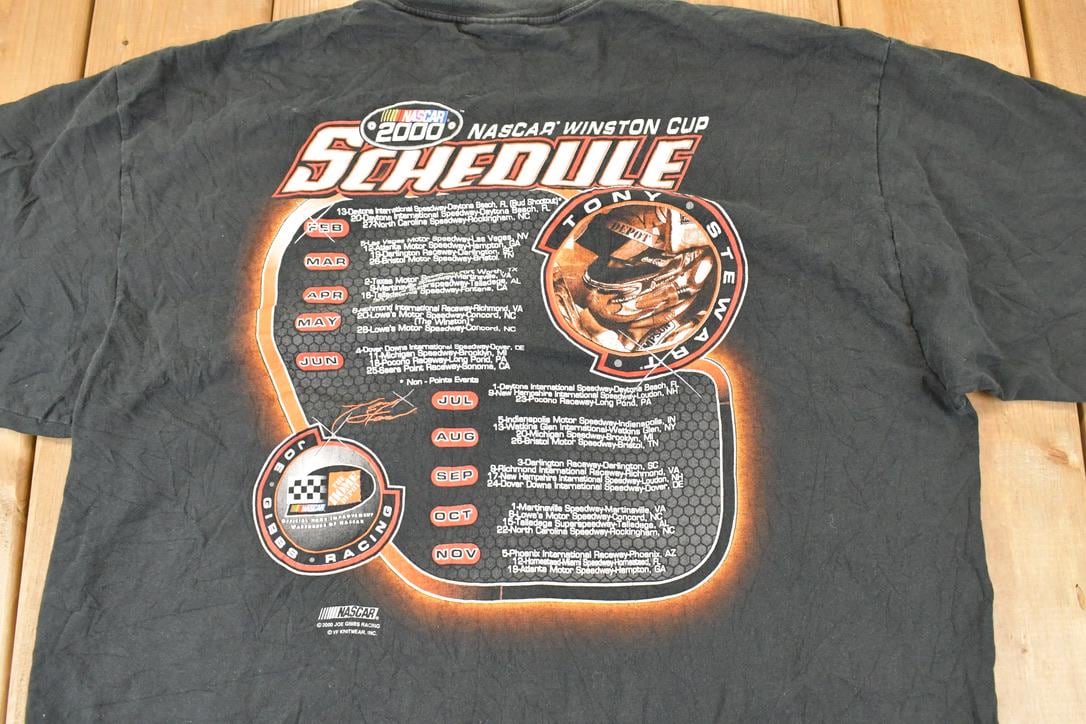 Vintage Y2K Ty Stewart Souvenir Nascar Winston Cup Travel T-Shirt Men's XL / Joe Gibbs Destination Shirt / 2000s Racing Graphic Tee from propervintagecanada