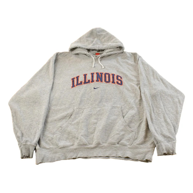 Vintage Y2K University of Illinois Nike Middle Swoosh Hoodie Sweatshirt Men's 2XL from propervintagecanada