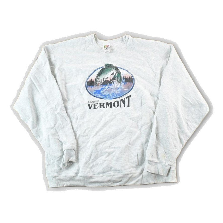 Vintage Y2K Vermont Fishing Outdoorsman Crewneck Sweatshirt Mens XL from propervintagecanada