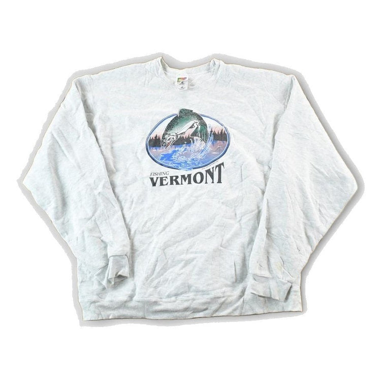 Vintage Y2K Vermont Fishing Outdoorsman Crewneck Sweatshirt Mens XL from propervintagecanada