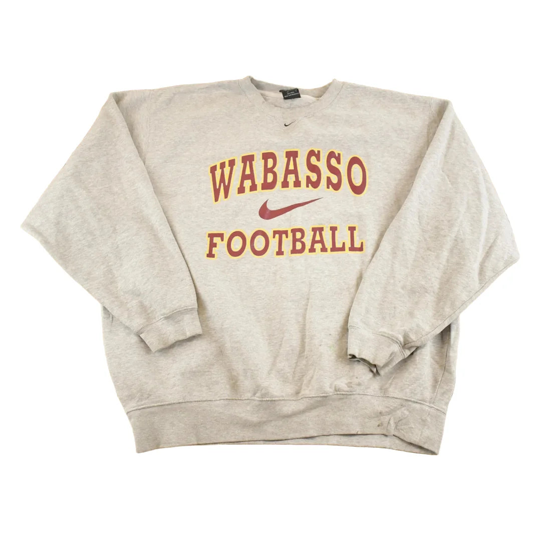 Vintage Y2K Wabasso Football Middle Swoosh Nike Crewneck Sweatshirt Men's XL from propervintagecanada