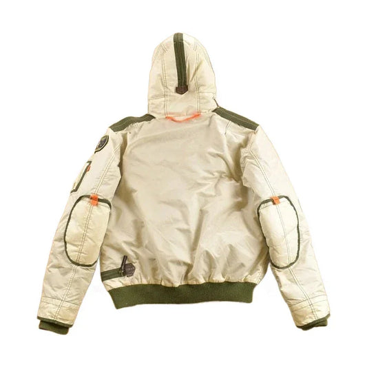 Vintage Y2K White Parasuco Tech Coyote Fur Trim Ski Jacket Men's Medium from propervintagecanada