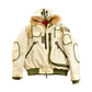 Vintage Y2K White Parasuco Tech Coyote Fur Trim Ski Jacket Men's Medium from propervintagecanada