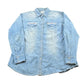 Vintage Y2K Wrangler Denim Button Up Cowboy Shirt Women's XL from propervintagecanada