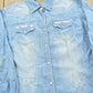 Vintage Y2K Wrangler Denim Button Up Cowboy Shirt Women's XL from propervintagecanada