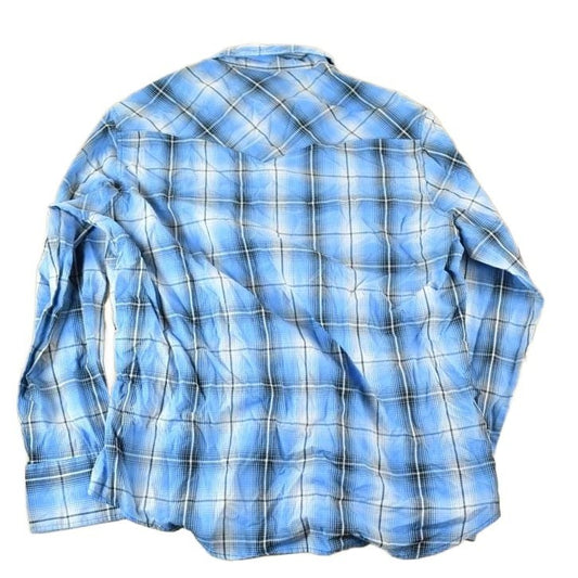 Vintage Y2K Wrangler Western Style Plaid Button Up Shirt Mens M from propervintagecanada