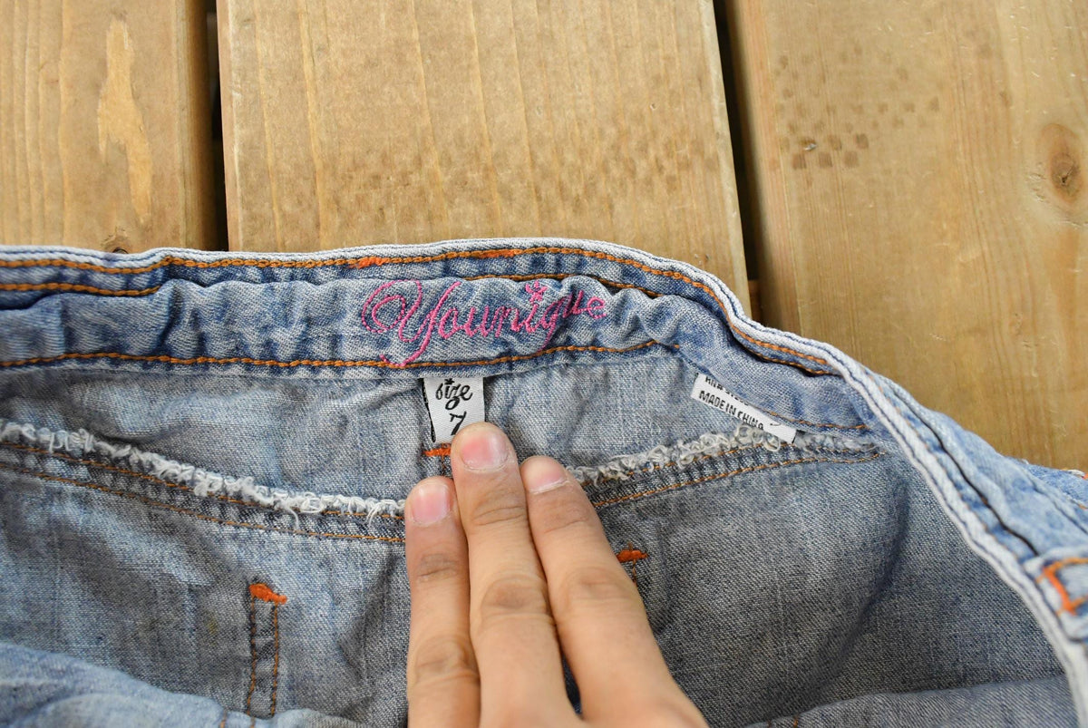 Vintage Y2K Yonique Denim Ruffled Mini Skirt Women's 27 from propervintagecanada