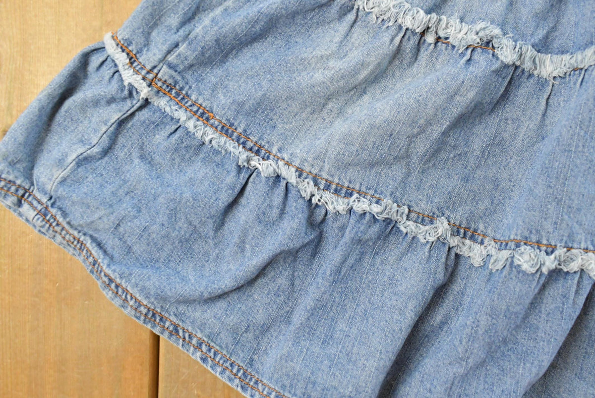 Vintage Y2K Yonique Denim Ruffled Mini Skirt Women's 27 from propervintagecanada