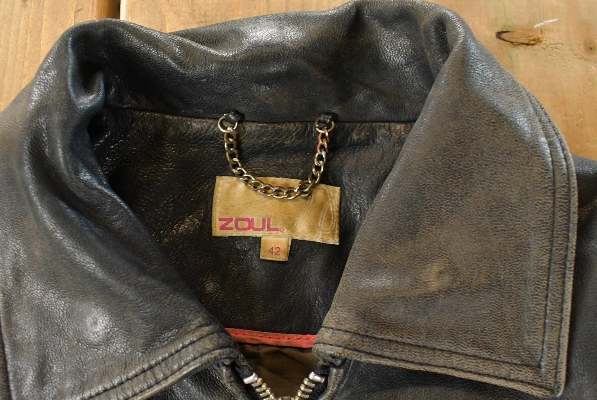 Vintage Y2K Zoul Washed Leather Biker Jacket Women's Small from propervintagecanada
