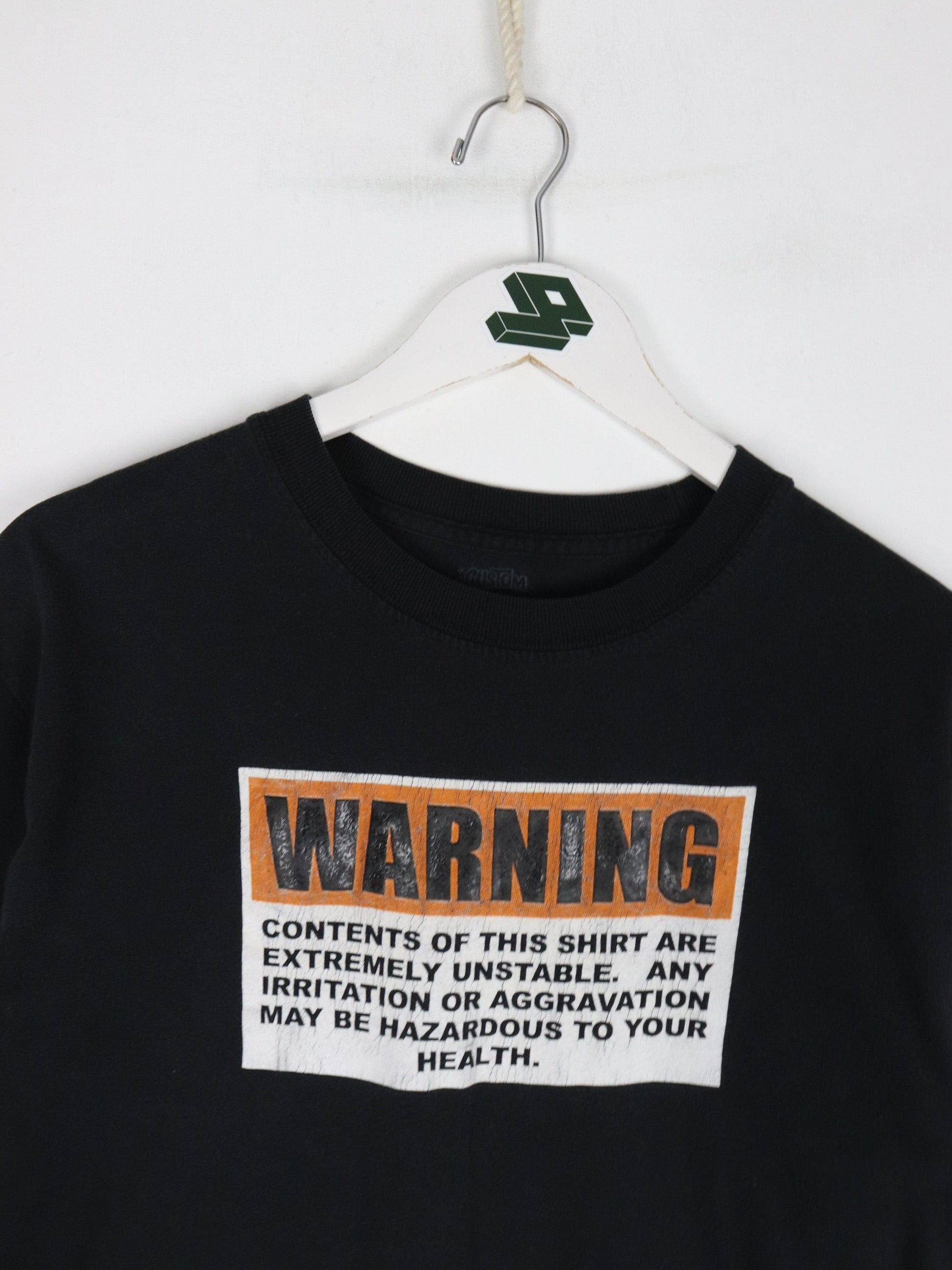 Warning Unstable T Shirt Mens Medium Black Funny