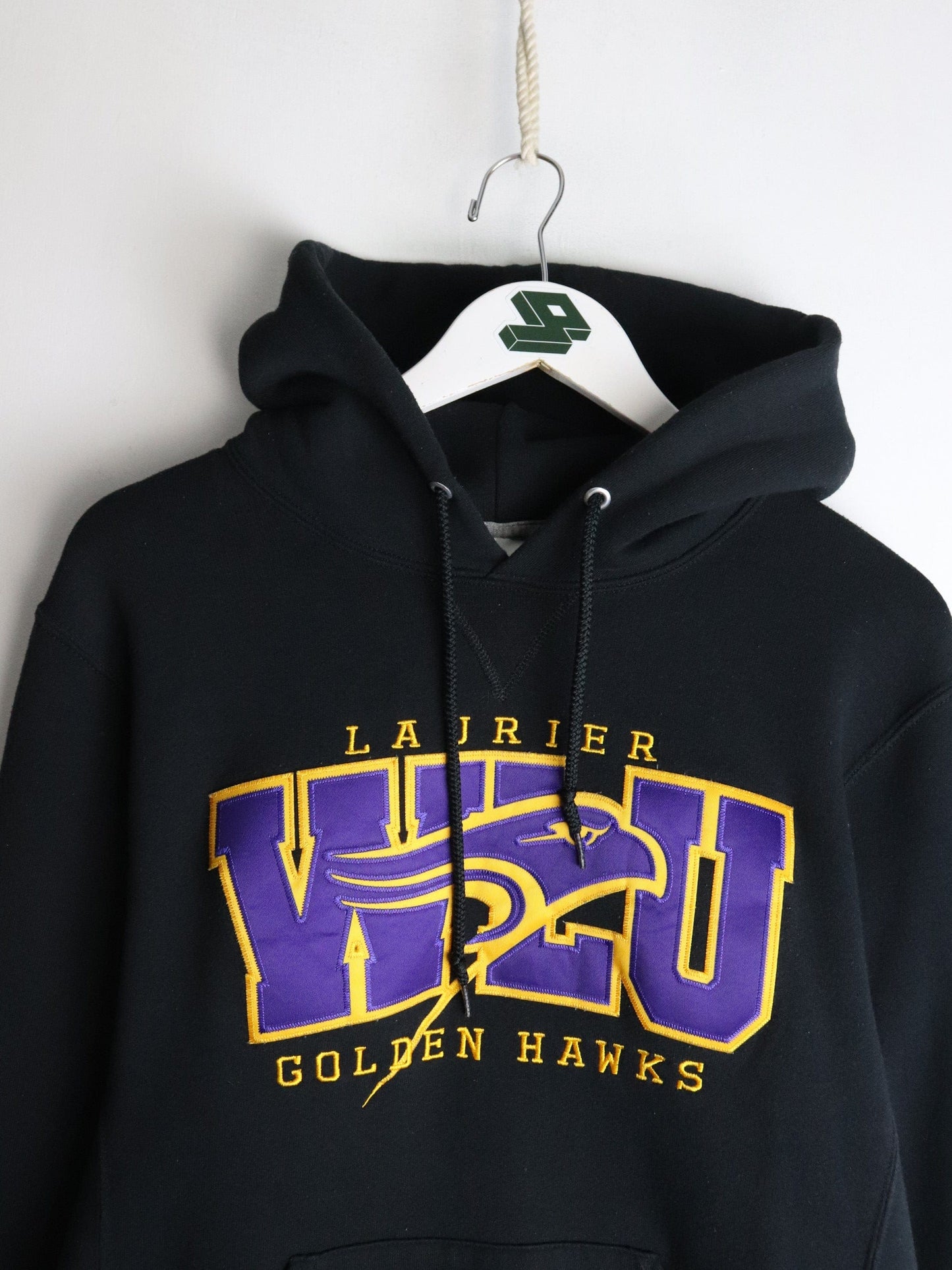 Wilfrid Laurier Golden Hawks Sweatshirt Mens Medium Black Hoodie from propervintagecanada