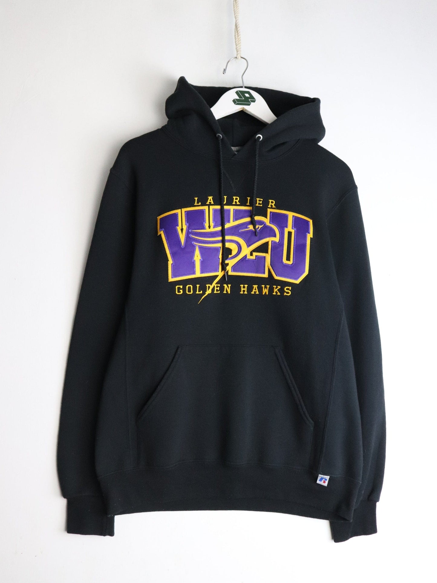 Wilfrid Laurier Golden Hawks Sweatshirt Mens Medium Black Hoodie from propervintagecanada