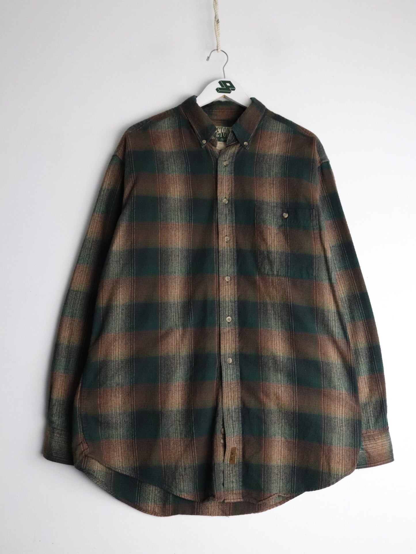 Woolrich Button Up Shirts Vintage Teton By Woolrich Shirt Mens Large Brown Flannel Button Up