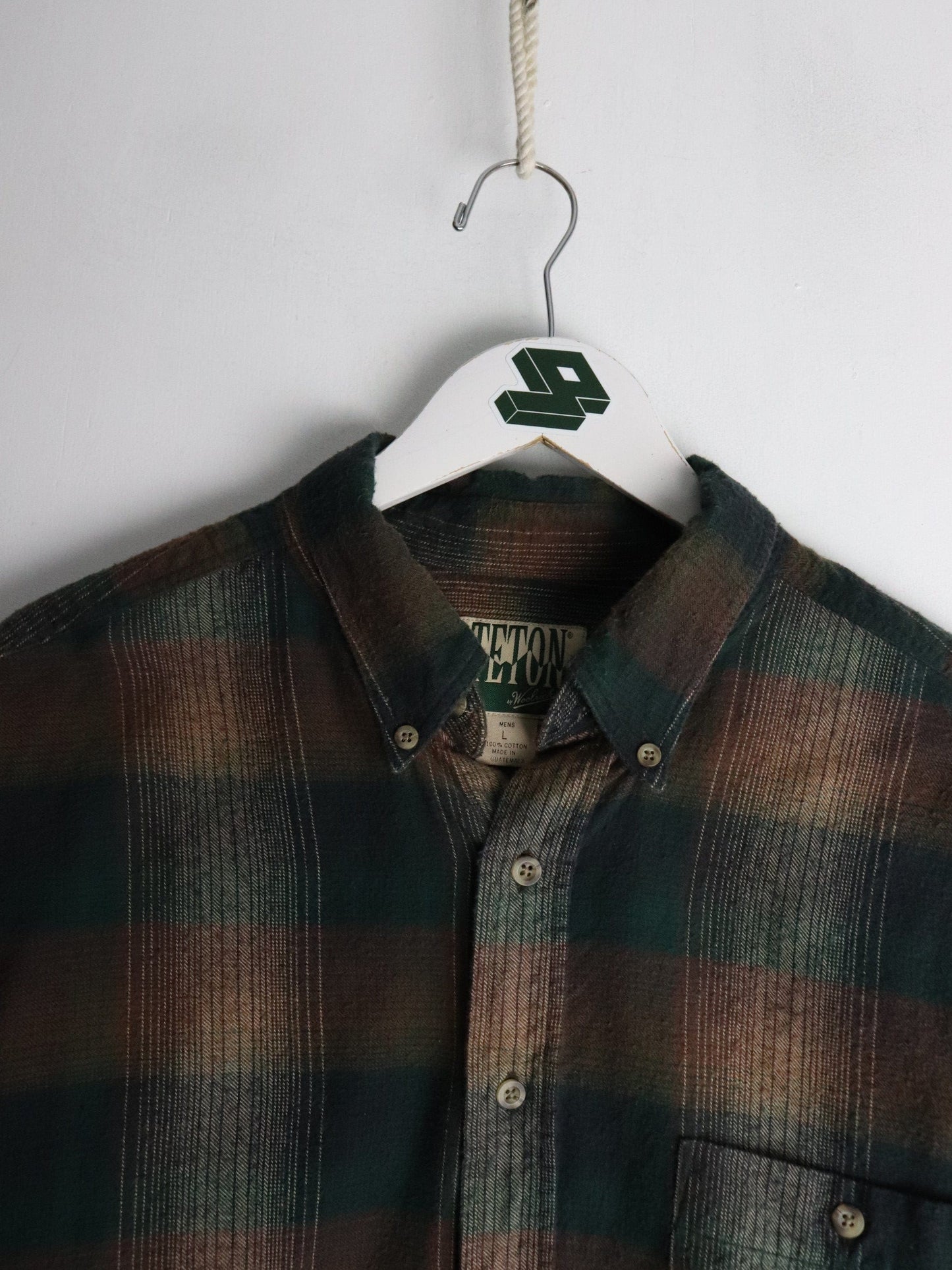 Woolrich Button Up Shirts Vintage Teton By Woolrich Shirt Mens Large Brown Flannel Button Up