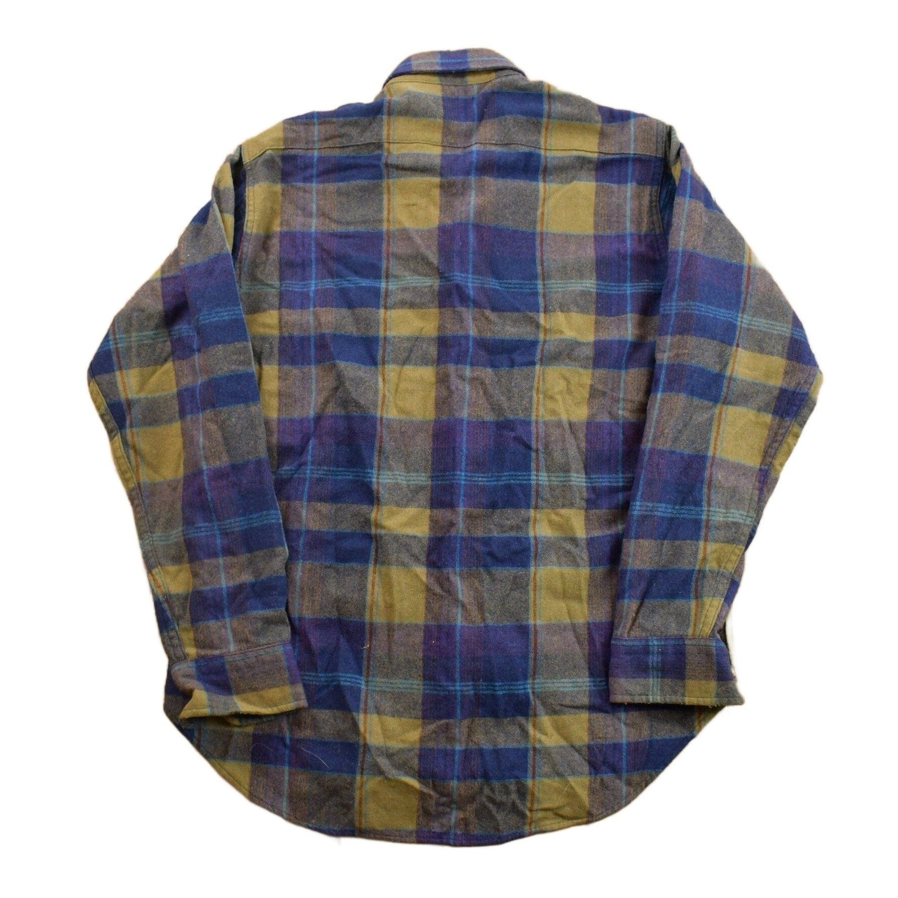 Woolrich Clothing > Men's Clothing > Shirts & Tees > Oxfords & Button Downs Vintage 1980s Woolrich Blue Plaid Wool Shacket Men's Medium