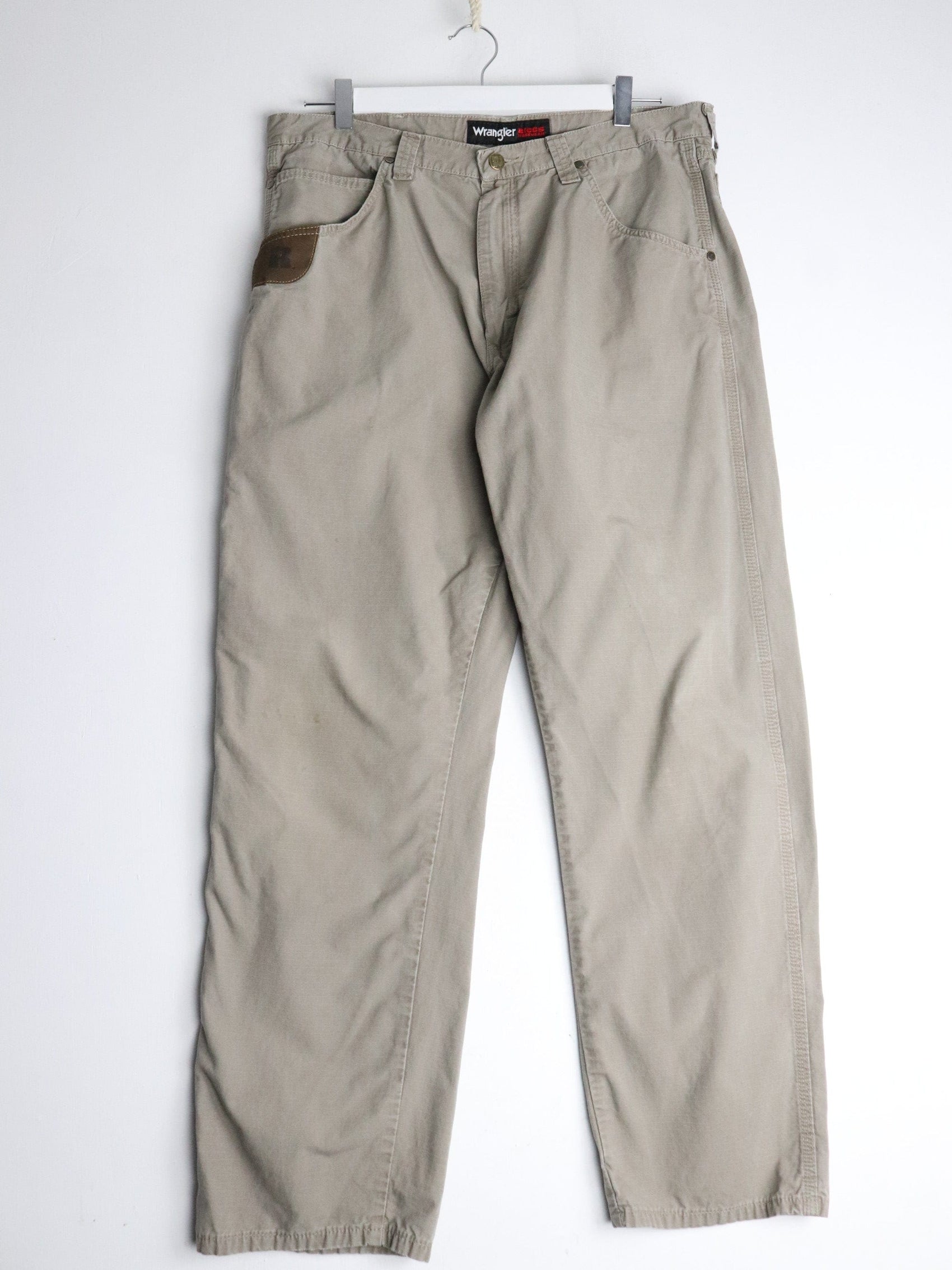 Wrangler Pants Mens 36 x 32 Beige Work Wear