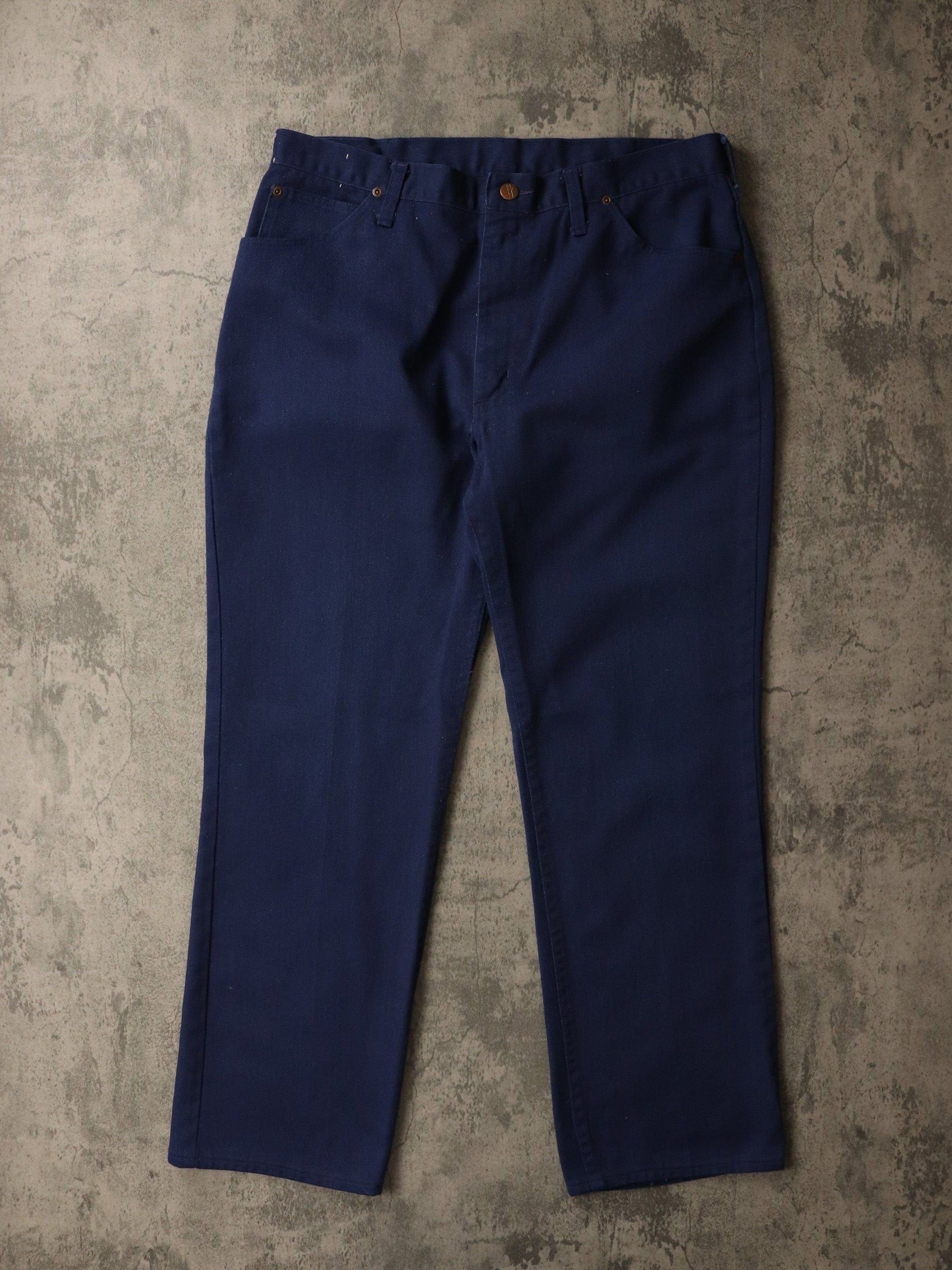 Wrangler Pants Vintage Wrangler Pants Mens 34 x 28 Blue Western Trousers 70s 80s