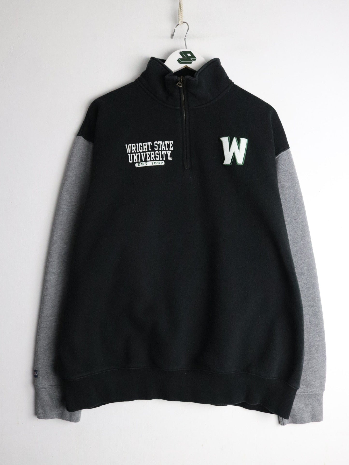 Wright State University Sweatshirt Mens 2XL Black Quarter Zip from propervintagecanada