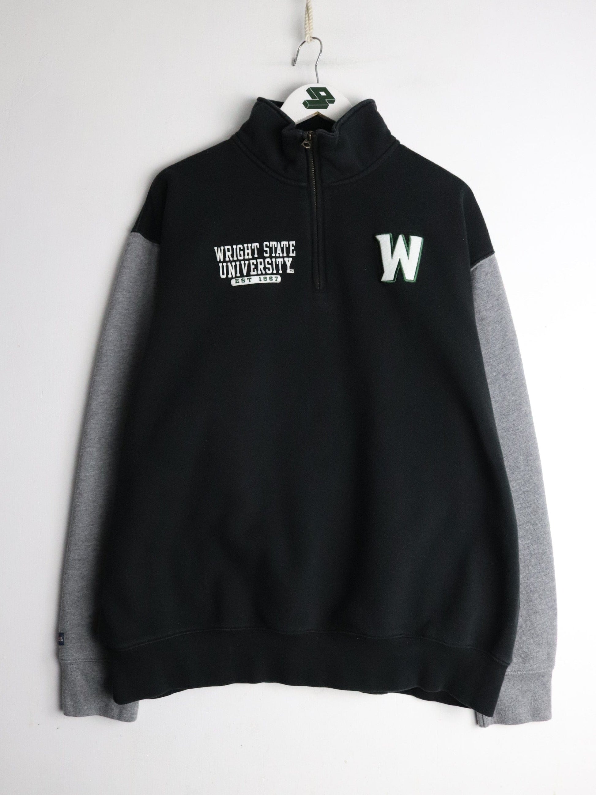 Wright State University Sweatshirt Mens 2XL Black Quarter Zip from propervintagecanada