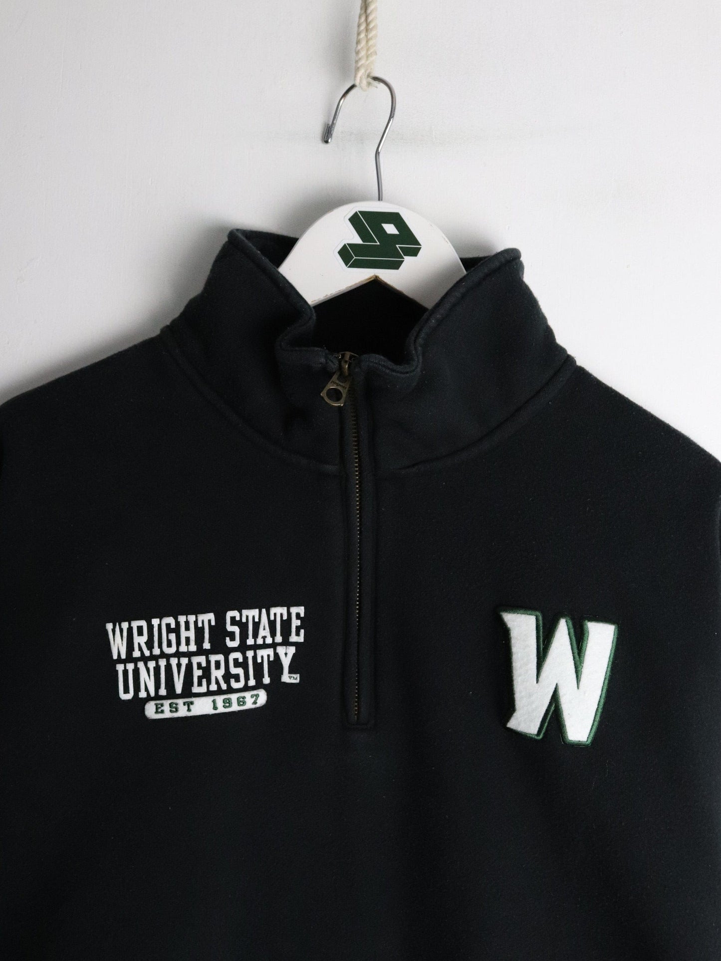 Wright State University Sweatshirt Mens 2XL Black Quarter Zip from propervintagecanada