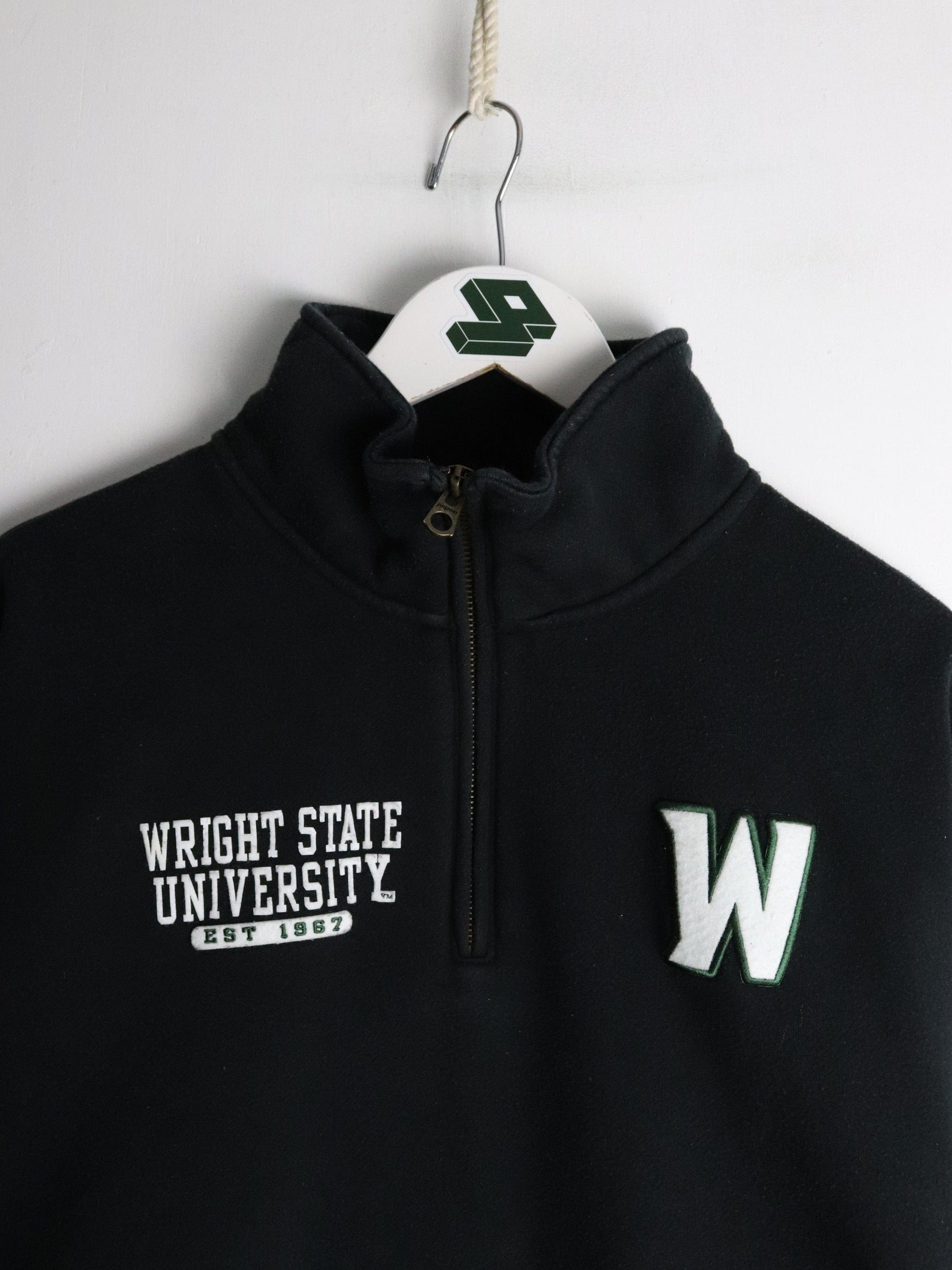 Wright State University Sweatshirt Mens 2XL Black Quarter Zip from propervintagecanada