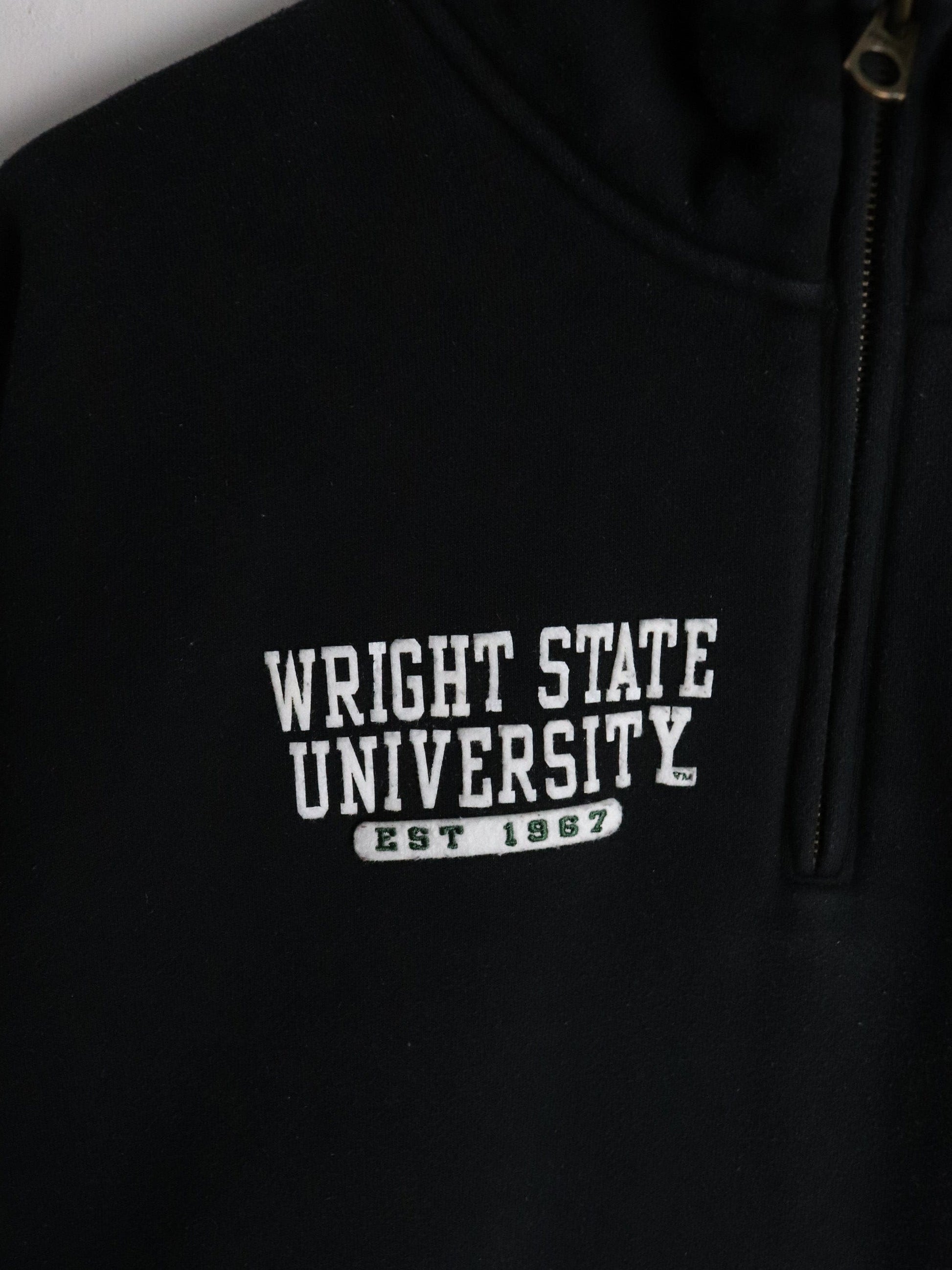 Wright State University Sweatshirt Mens 2XL Black Quarter Zip from propervintagecanada