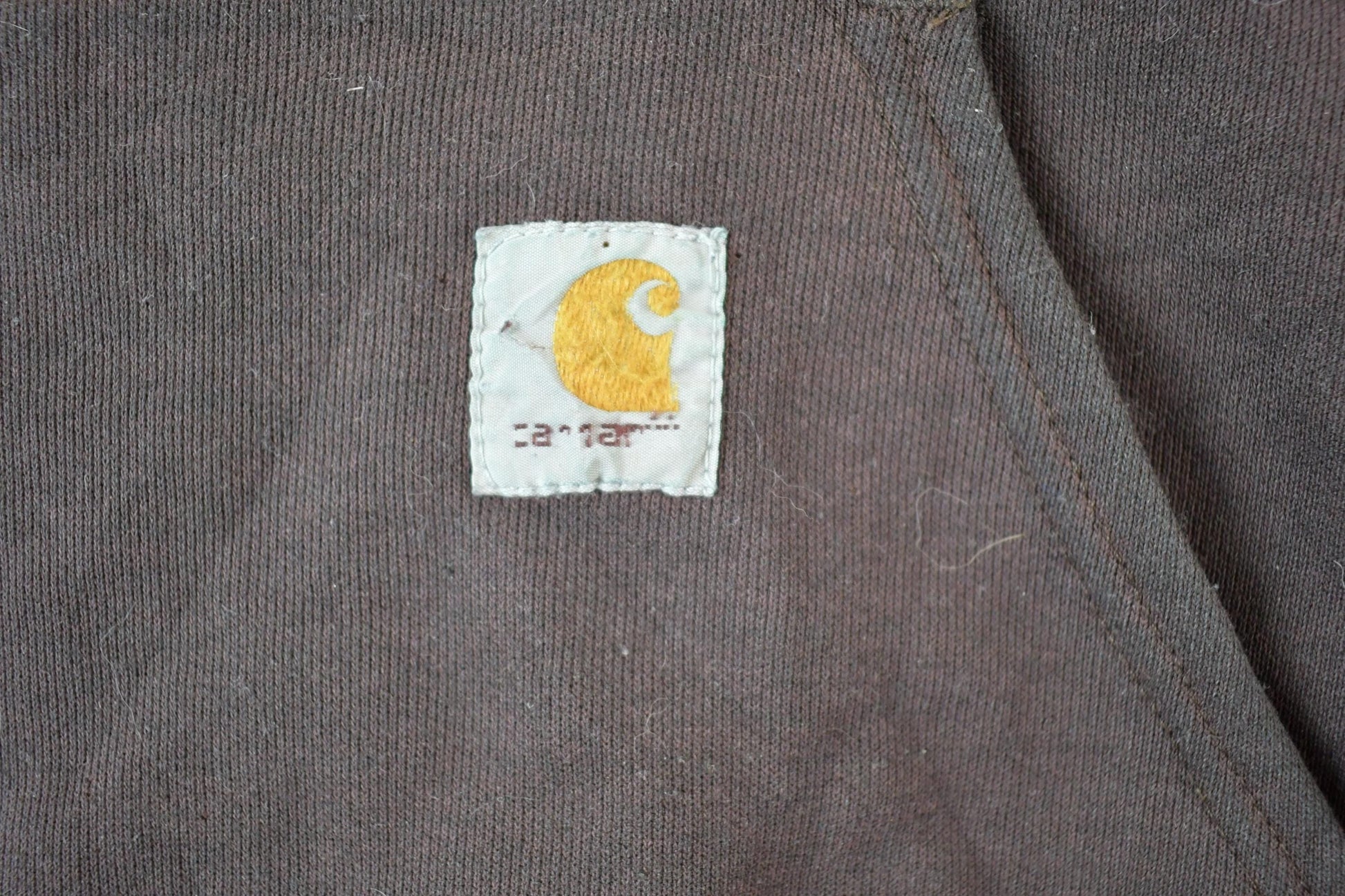 Y2K Vintage Distressed Brown Carhartt Hoodie Sweatshirt Men's XL from propervintagecanada