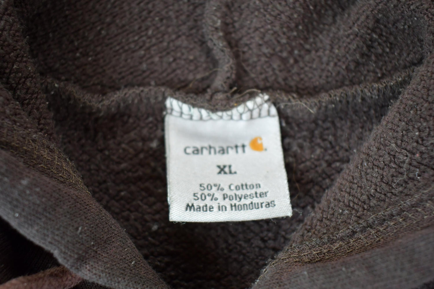 Y2K Vintage Distressed Brown Carhartt Hoodie Sweatshirt Men's XL from propervintagecanada
