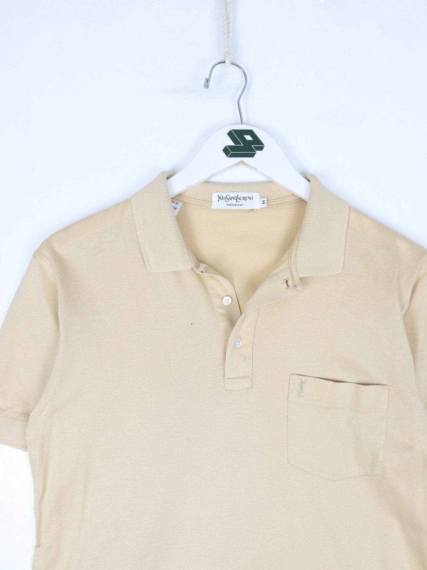 Yves Saint Laurent Button Up Shirts Vintage Yves Saint Laurent Polo Shirt Fits Mens Small Beige YSL