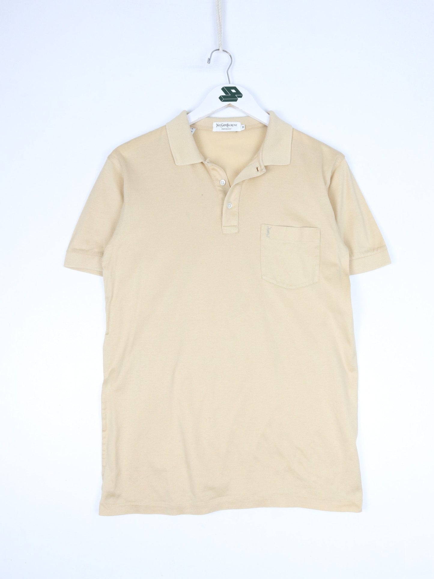 Yves Saint Laurent Button Up Shirts Vintage Yves Saint Laurent Polo Shirt Fits Mens Small Beige YSL