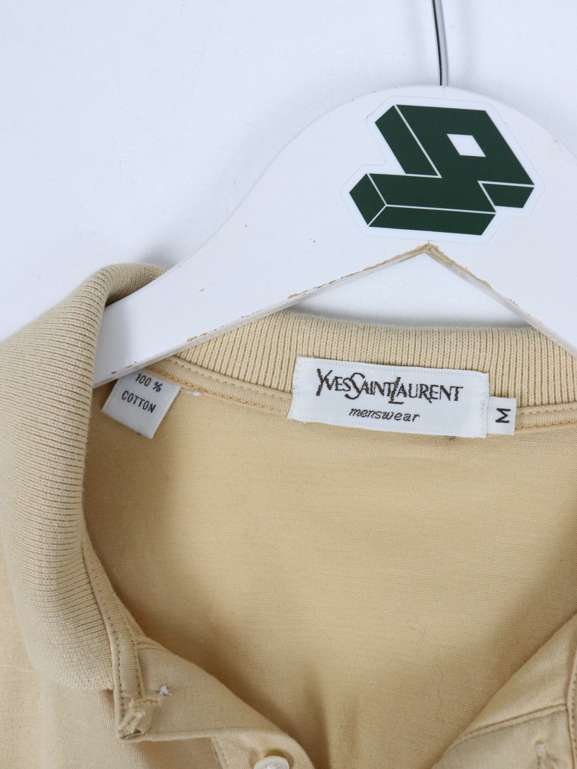 Yves Saint Laurent Button Up Shirts Vintage Yves Saint Laurent Polo Shirt Fits Mens Small Beige YSL