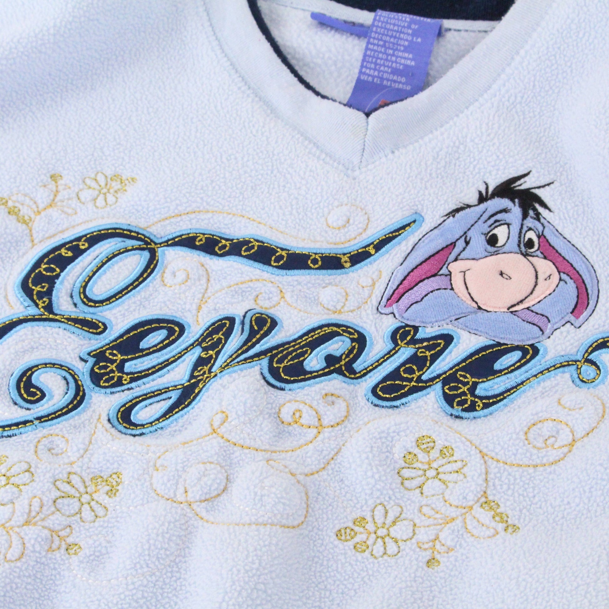 Disney Vintage Eeyore Fleece Sweatshirt Youth Size Large