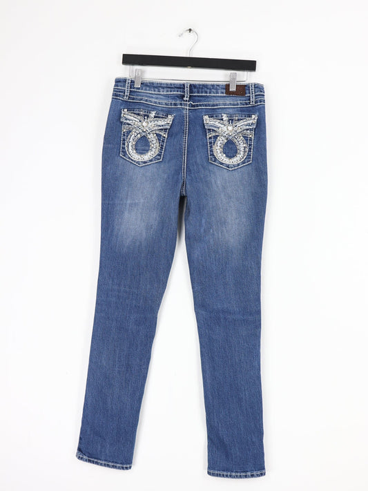 Earl Jean Embellished Low Rise Denim Jeans Women's Size 32 x 30