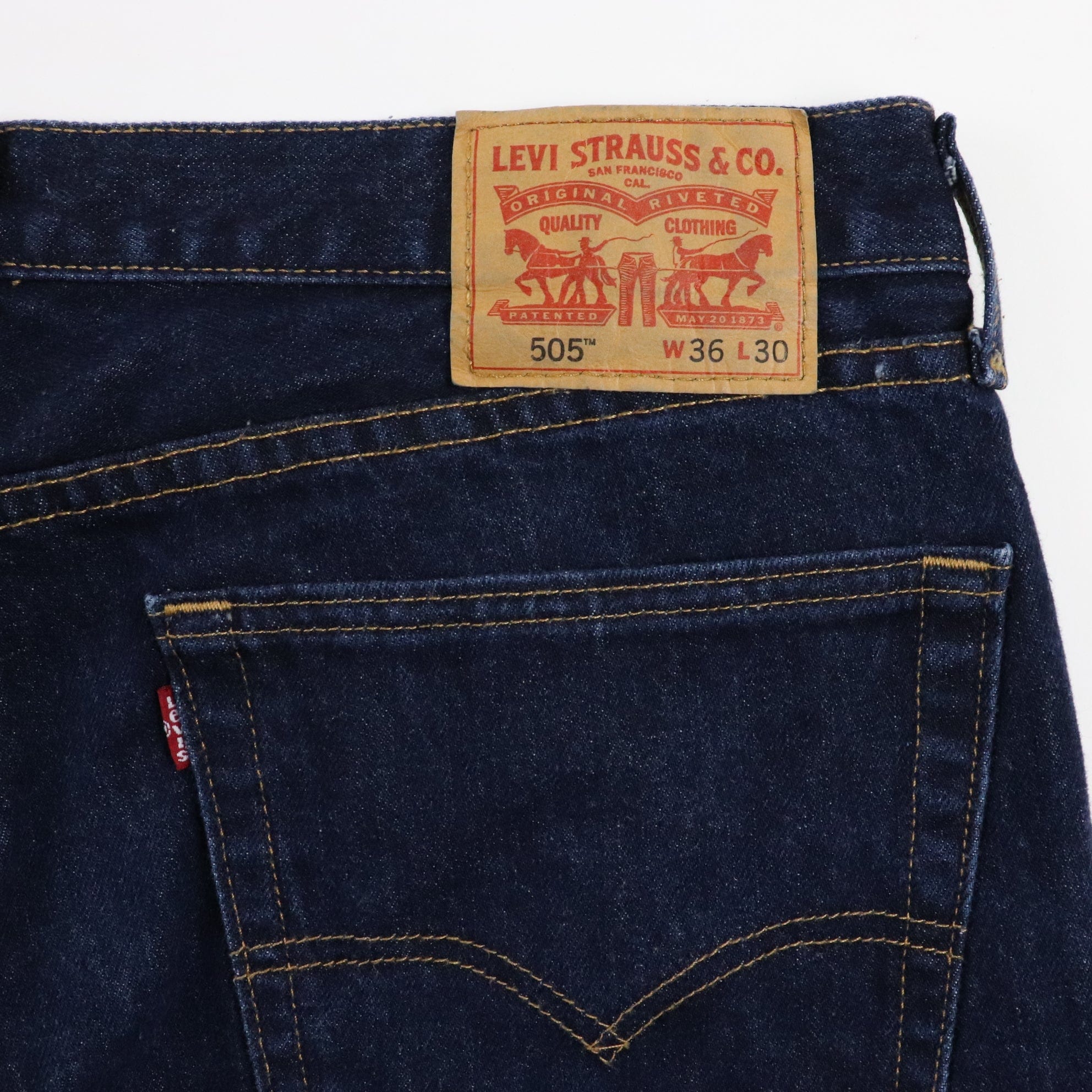Levis 505 Mens 100% Cotton Denim Blue Jeans Regular Fit Size 36 x