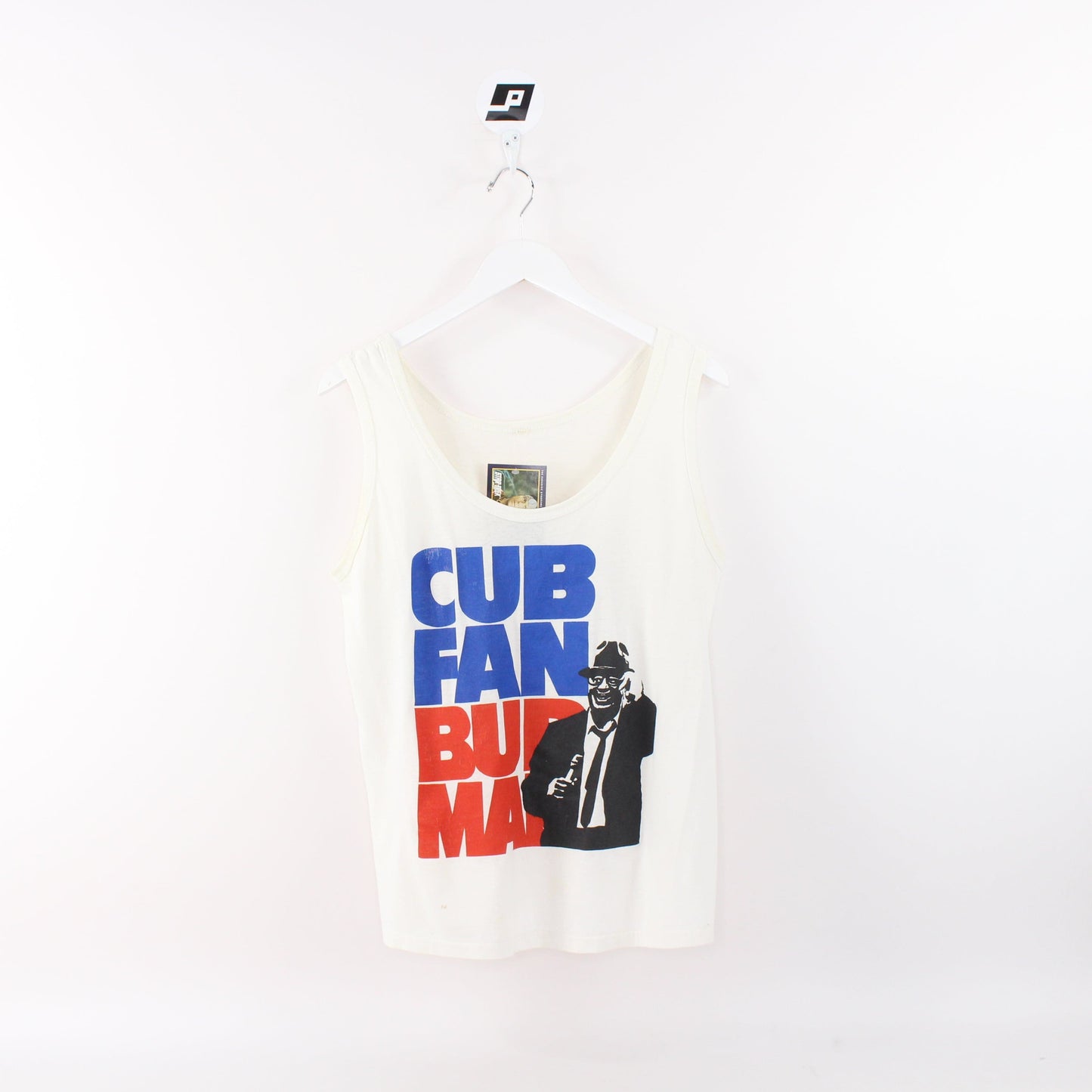 MLB Vintage 80s Chicago Cubs Cub Fan Bud Man Tank Top Size Small