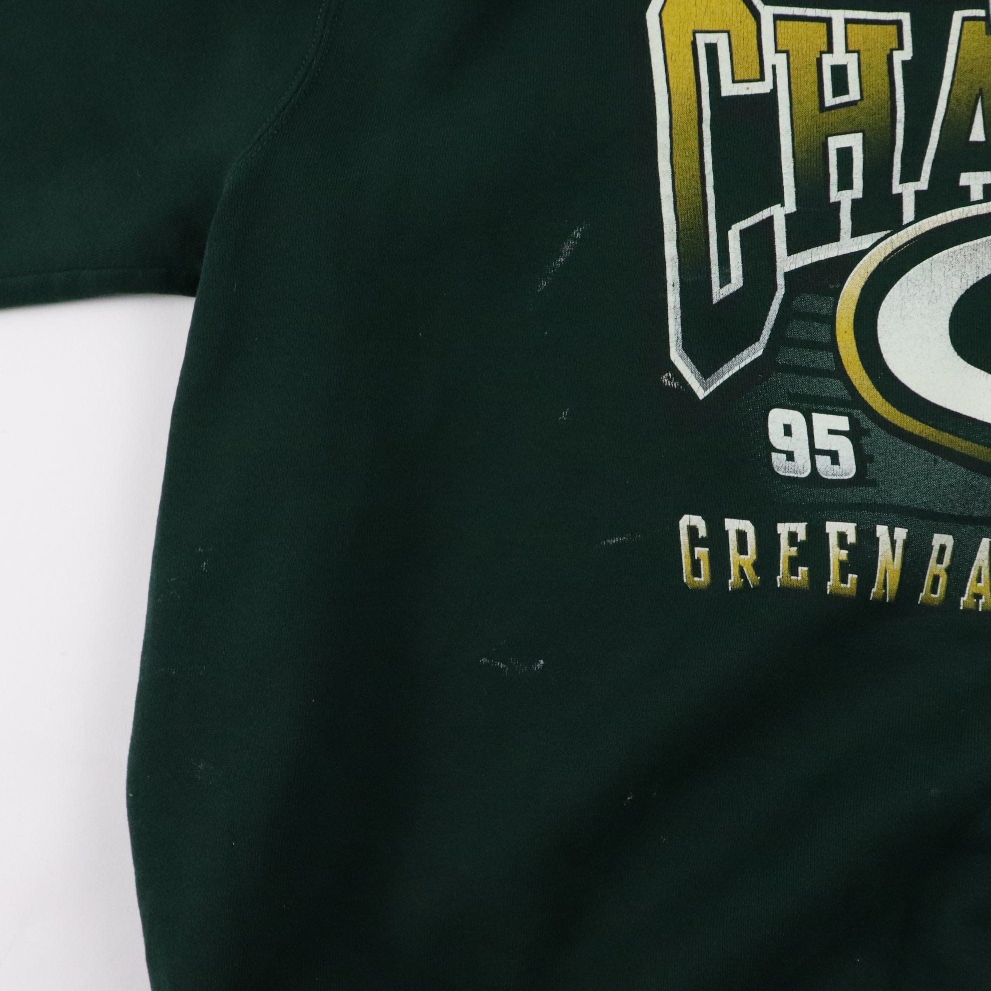 VTG 90s Lee Green Bay Packers Sweatshirt Youth Large Green Big Logo Crewneck